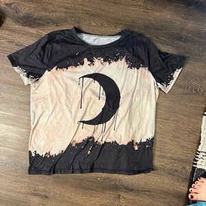 Black and Cream Shirt with Moon Design